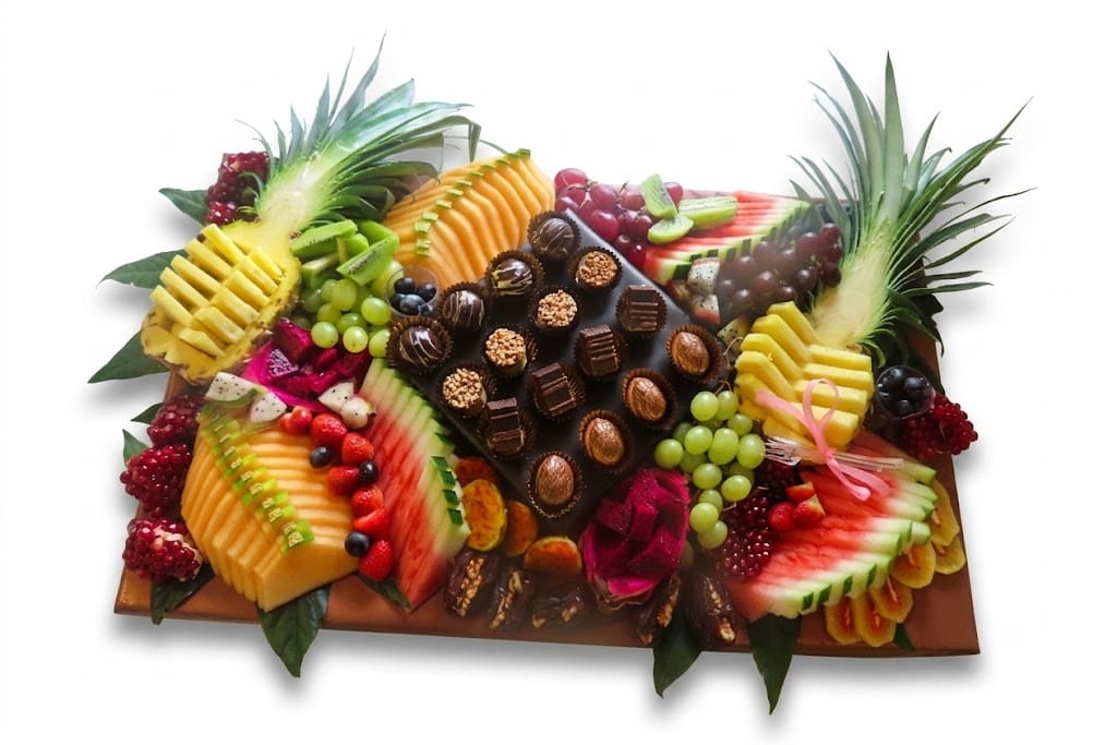 Grand Deluxe Fruit & Praline Display (40x70 cm)