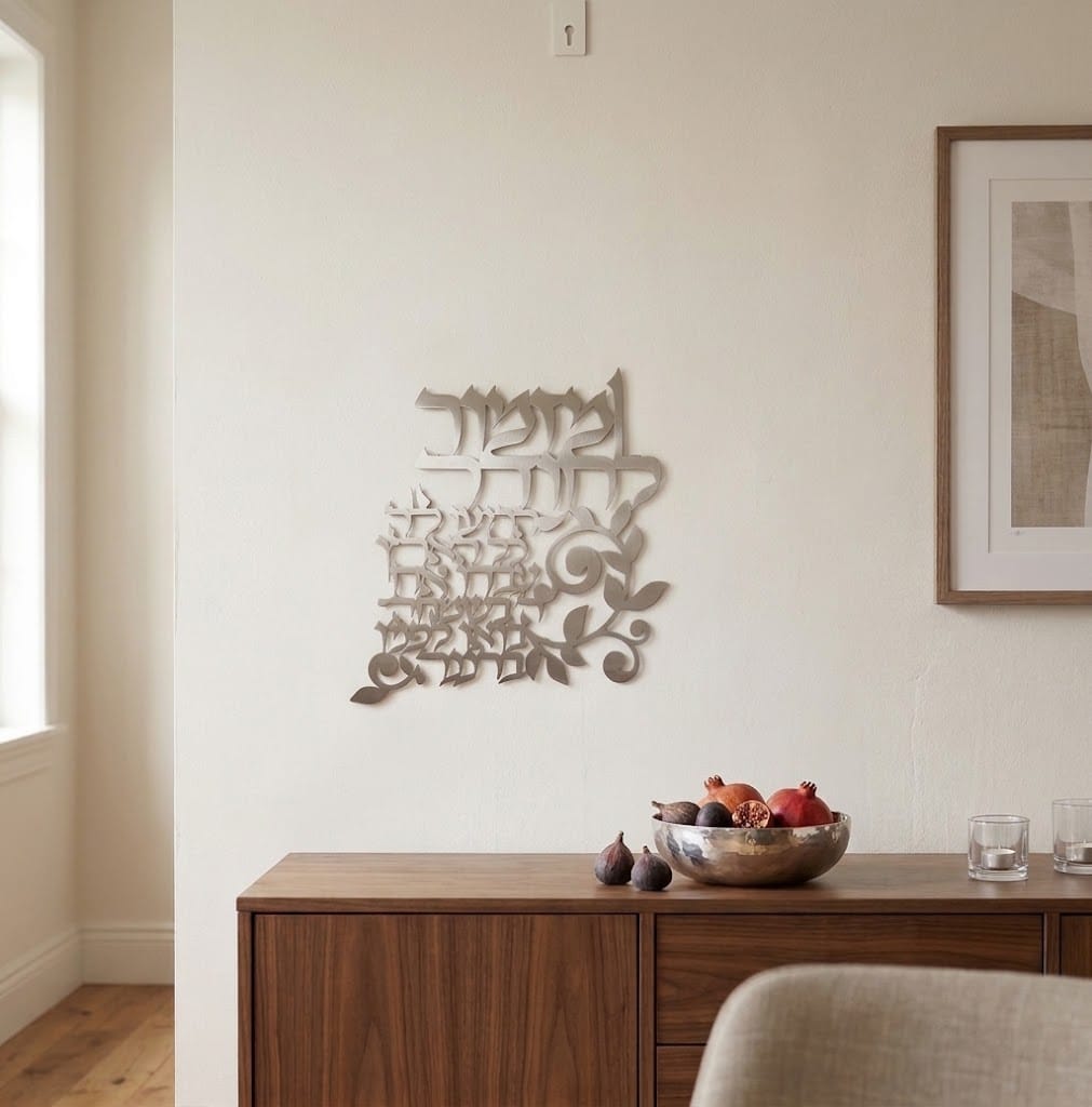 Mizmor Letodah Floating Letters, Silver-tone