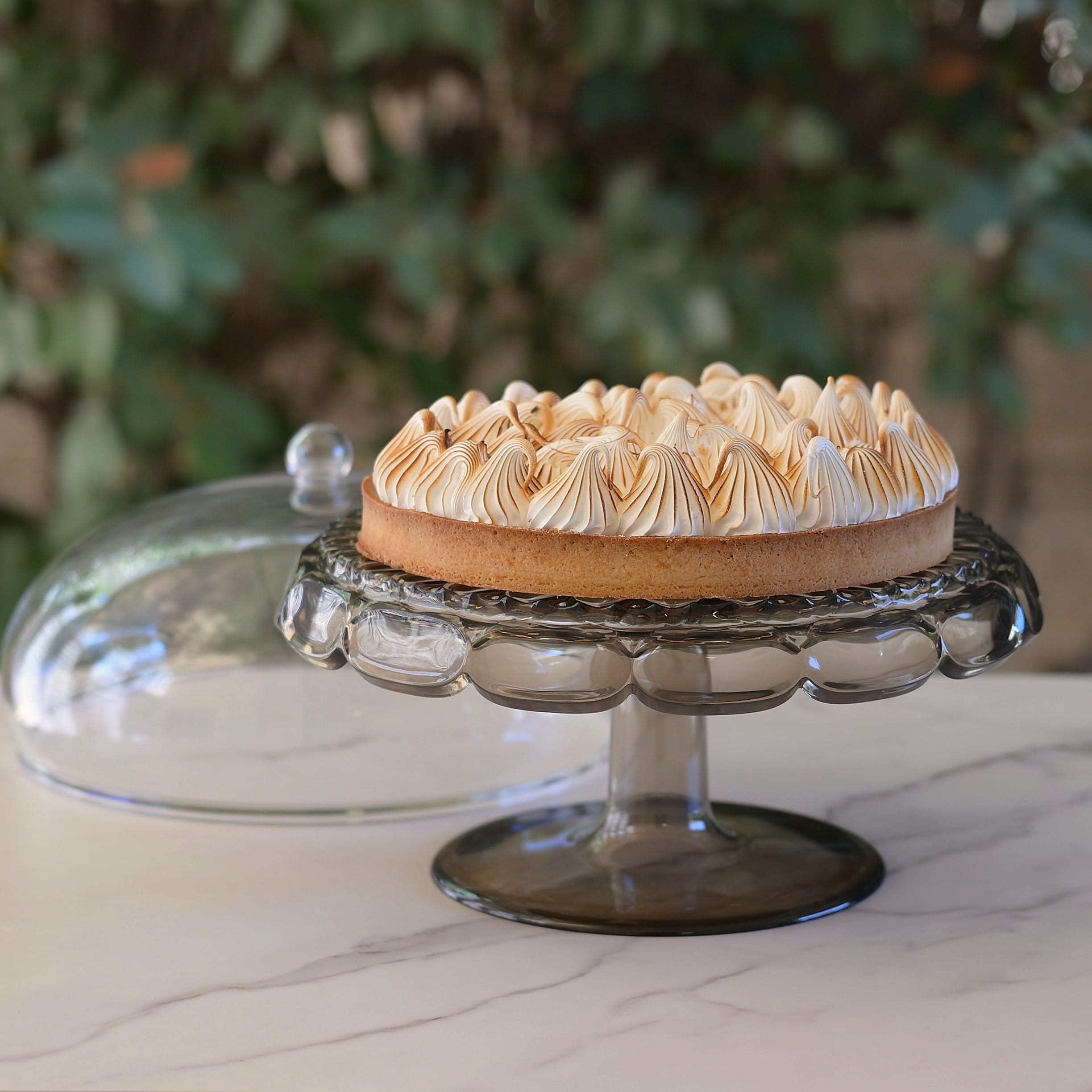Gift Package | Smoked Cake Stand with Dome and Lemon Meringue Pie