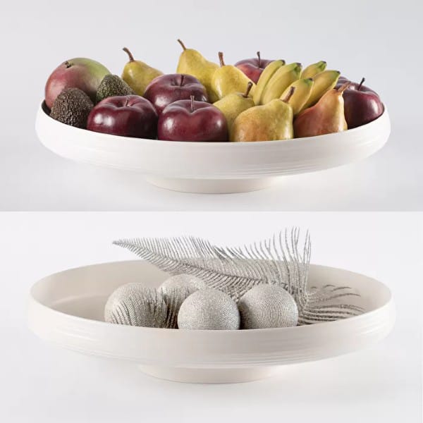Tierra Centerpiece Fruit Bowl, Milk White — photo 3