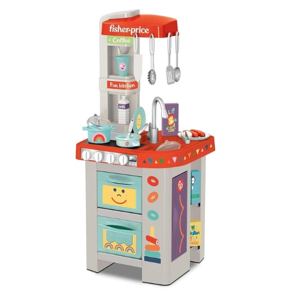 Fisher-Price Fun Kitchen Playset with Lights & Sounds – 32 Pieces