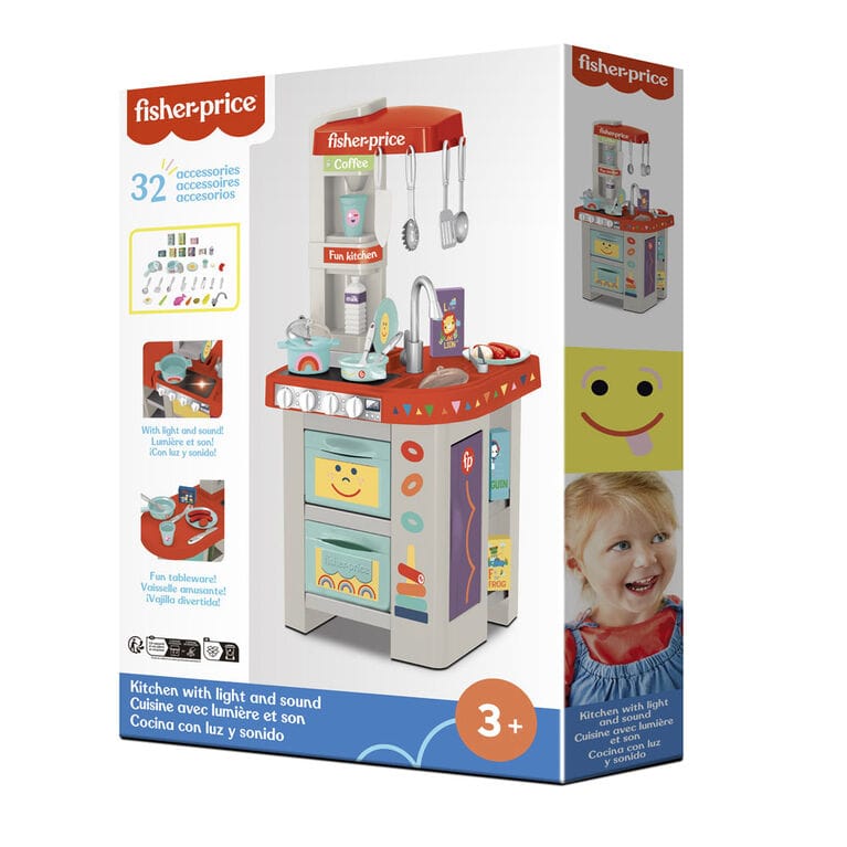 Fisher-Price Fun Kitchen Playset with Lights & Sounds – 32 Pieces — photo 2