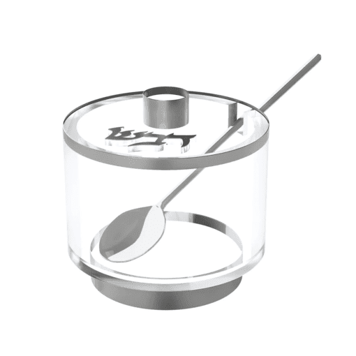 Honey Jar, Elevated Base – Silver