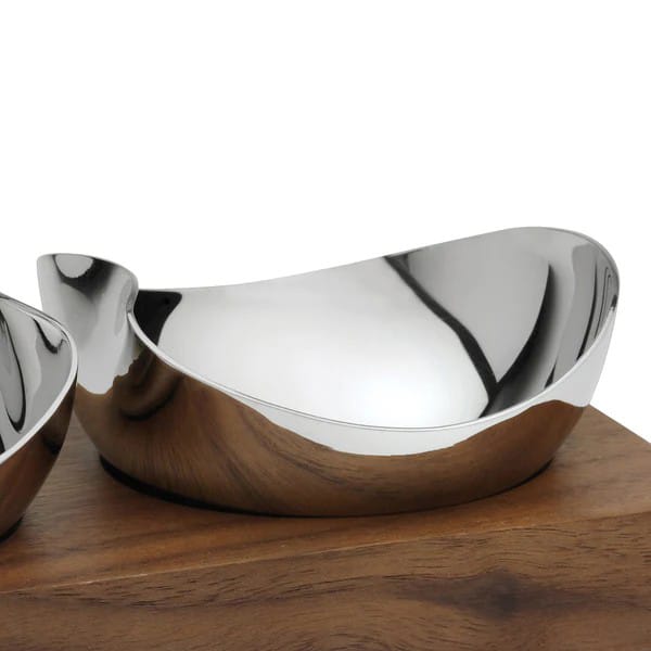 Two Mini Drift Bowls with Walnut Base — photo 2