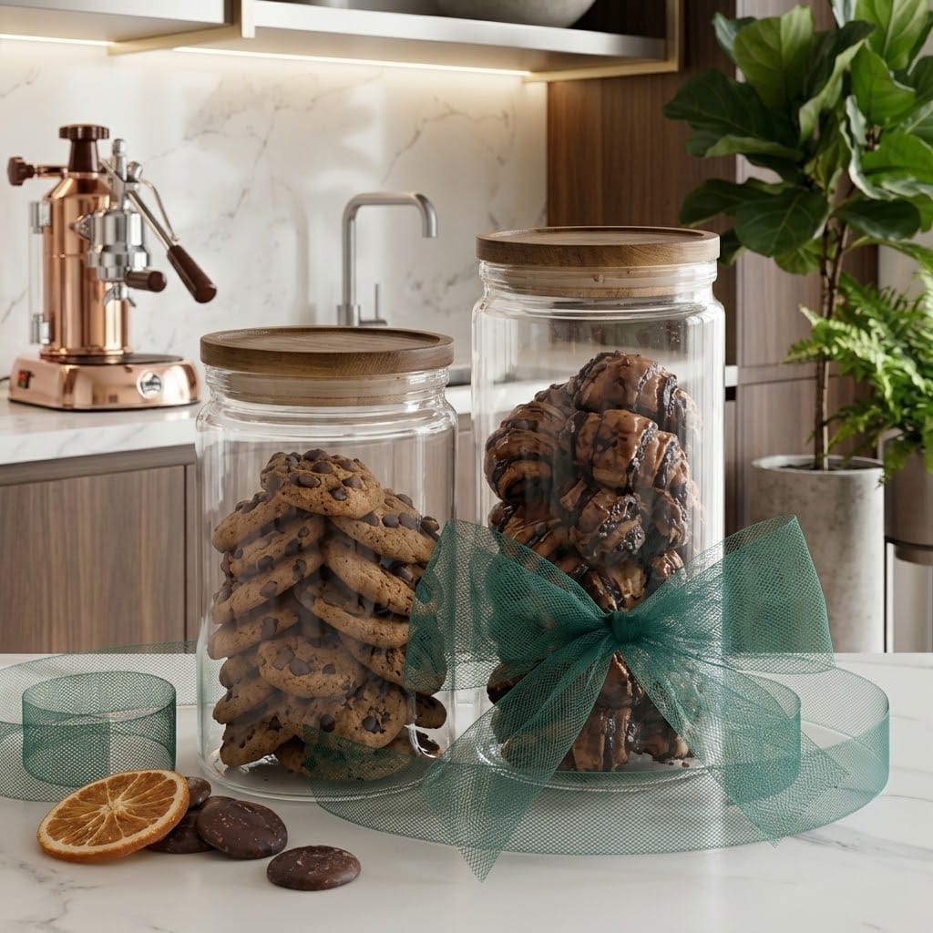 Gift Package | 2 Glass Cookie Jars Filled with Rugelach & Chocolate Chip Cookies