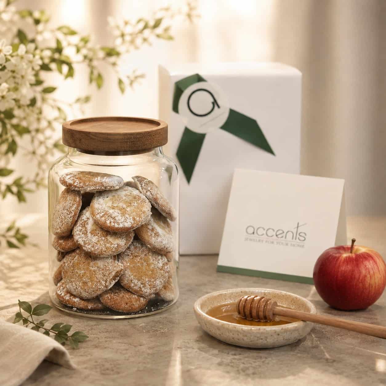 Rosh Hashanah Gift Package | Cookie Jar Filled with Honey Cookies