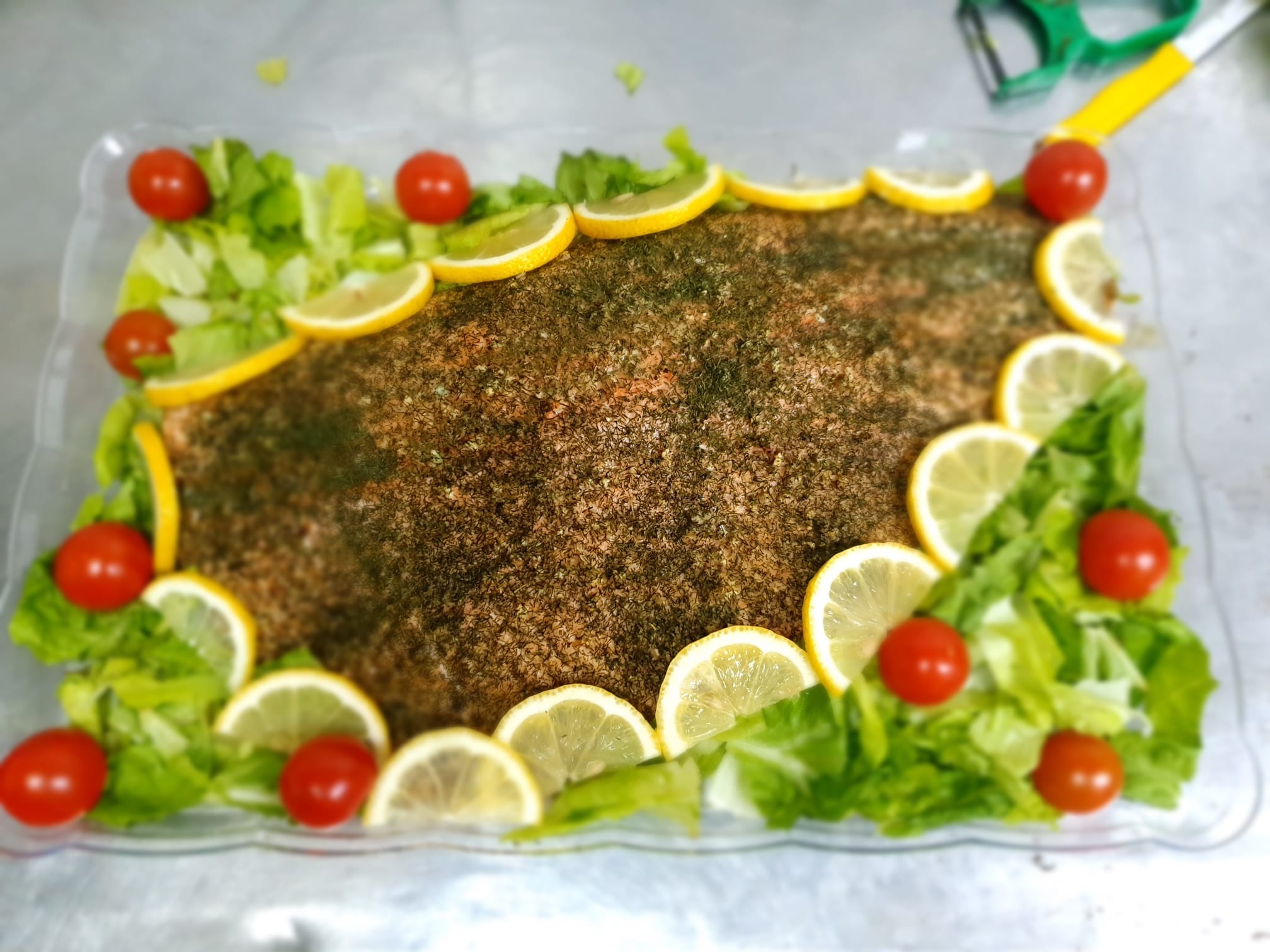 A whole side of salmon
