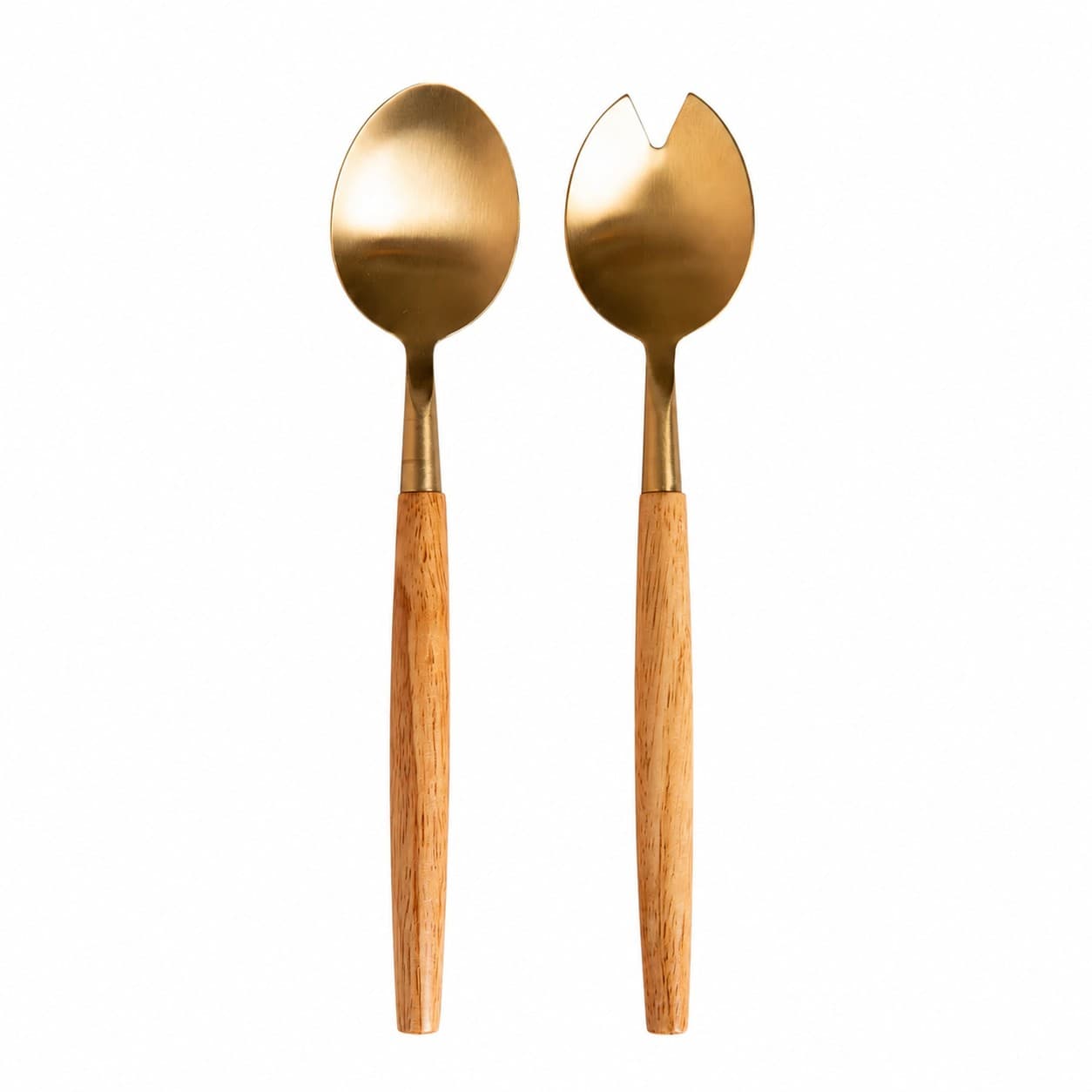 Natural Luxe Salad Servers | Gold & Wood Serving Set