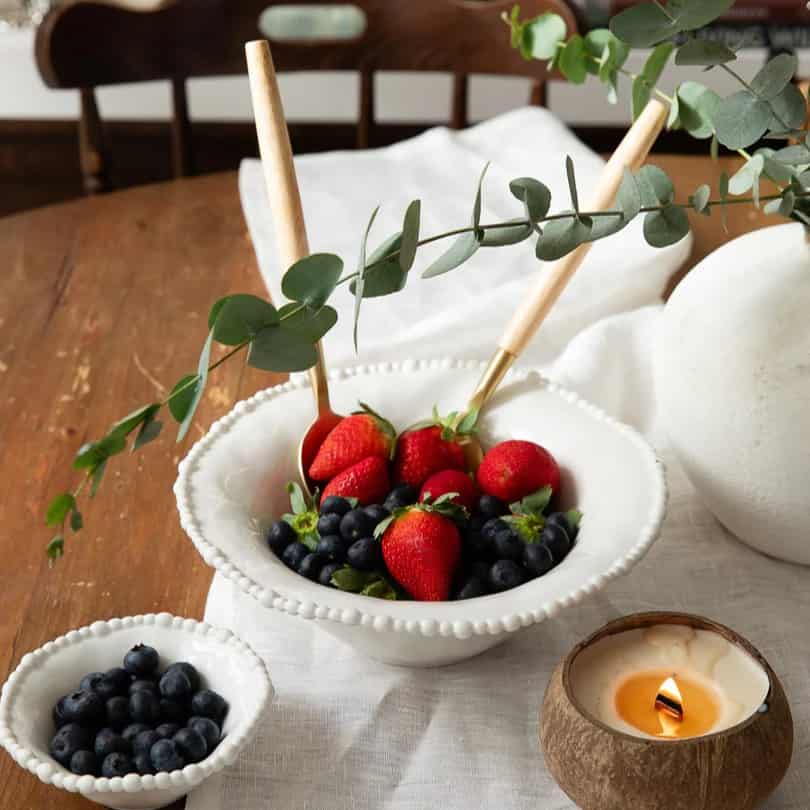 Natural Luxe Salad Servers | Gold & Wood Serving Set — photo 2