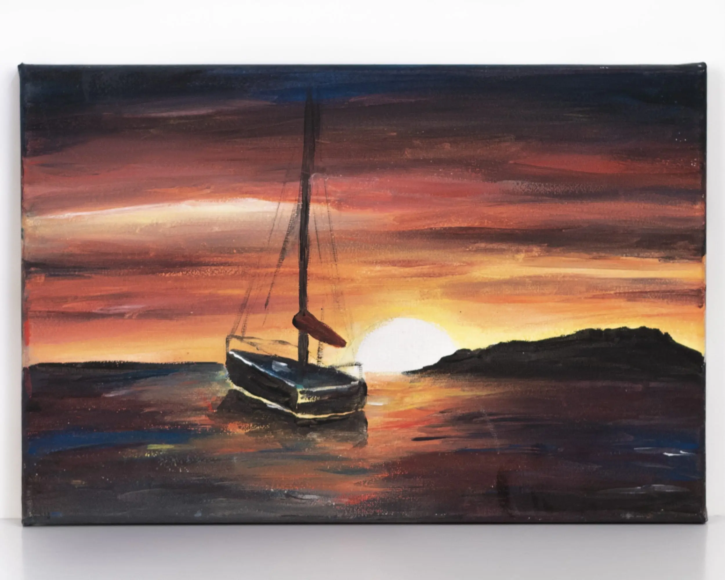 Boat on Sunset. Advanced