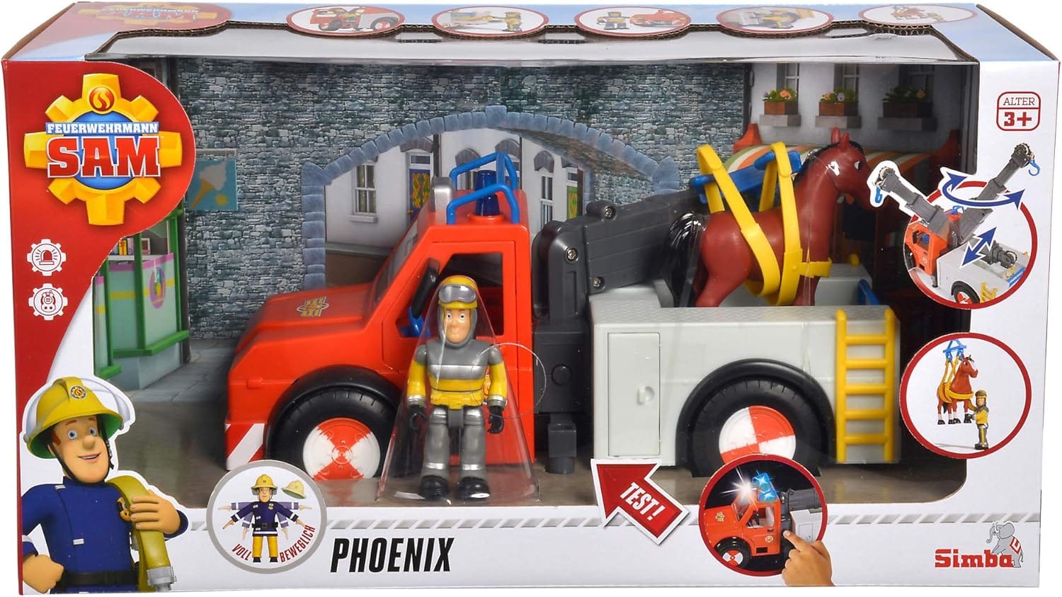 Fireman Sam - Phoenix Rescue Vehicle Playset with Figure and Horse