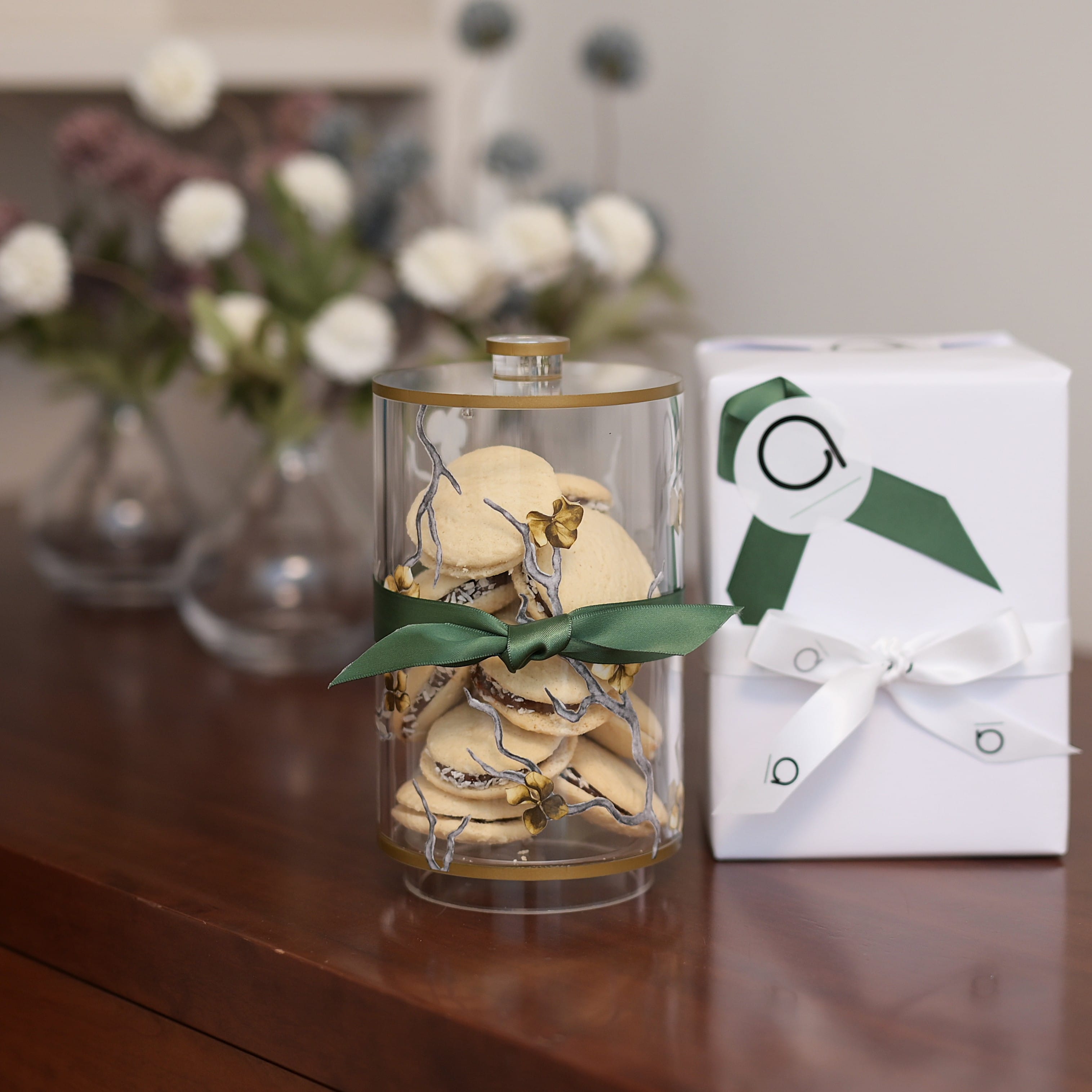 Gift Package | Golden Branch Cookie Jar Filled with Dairy Caramel Cookies