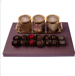 Cosmetic Set of 3 acrylic jars with matching tray