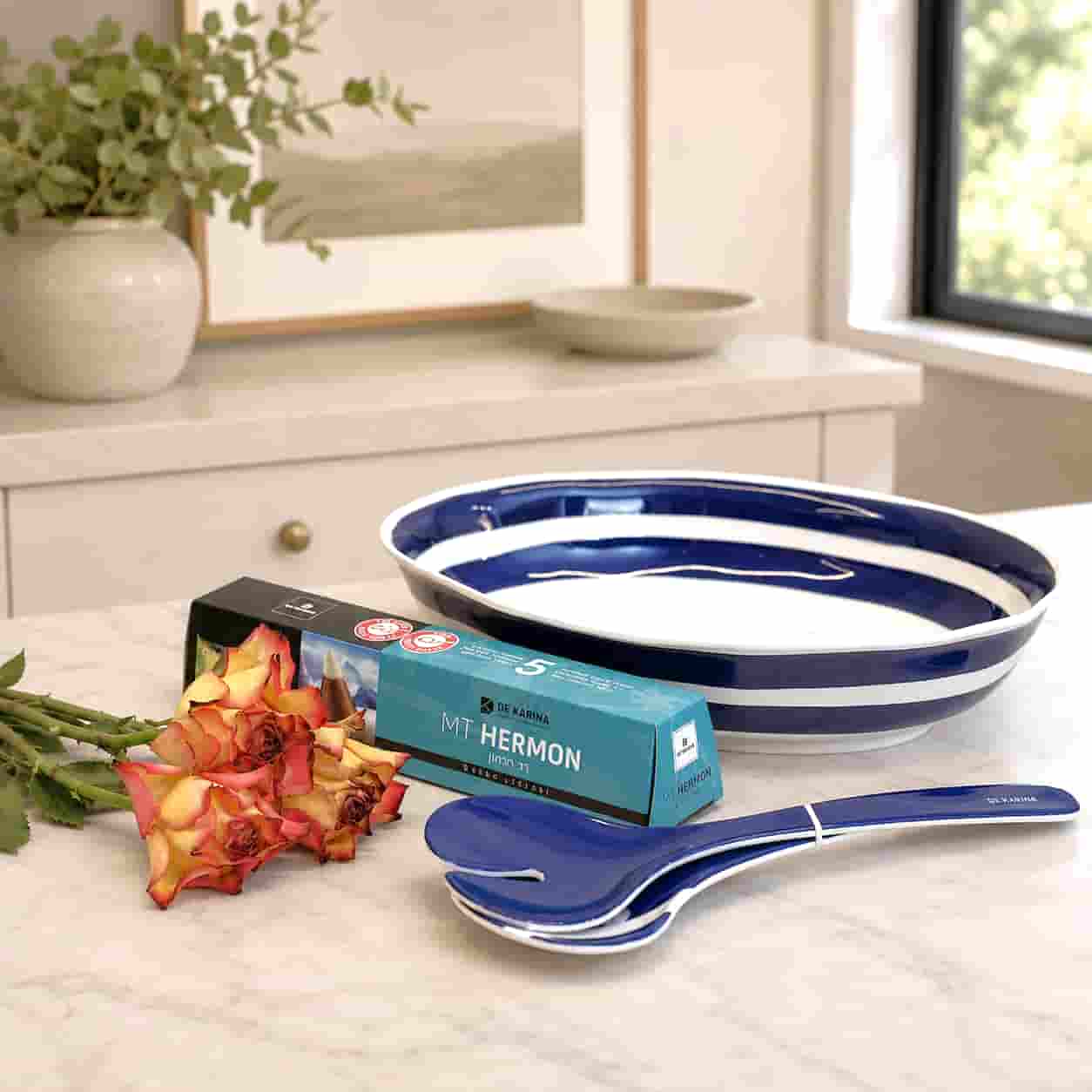 Riviera Oval Salad Bowl & Servers and Mt Hermon Chocolates