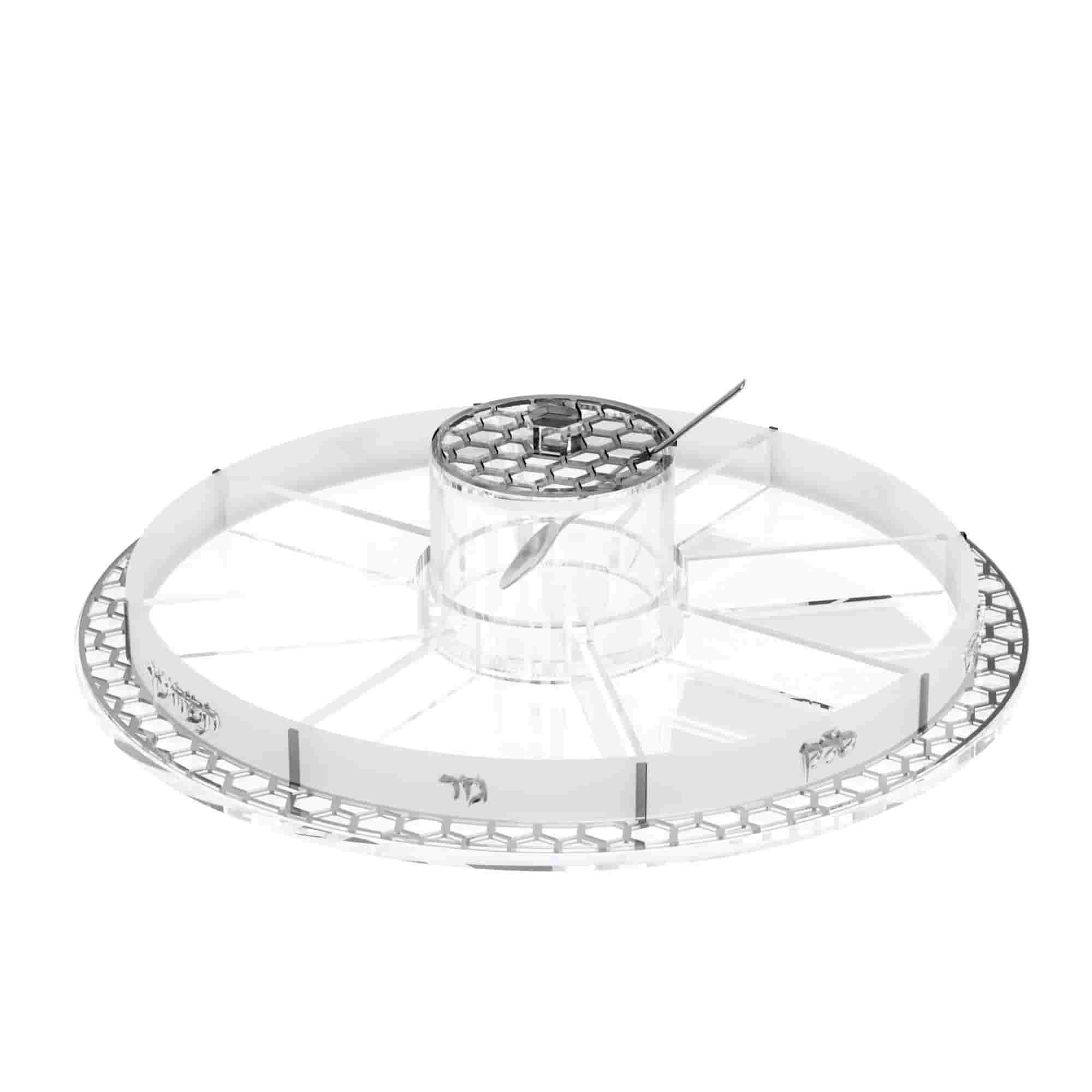 Silver Honeycomb Simonim Tray with Honey Dish & Spoon — photo 3
