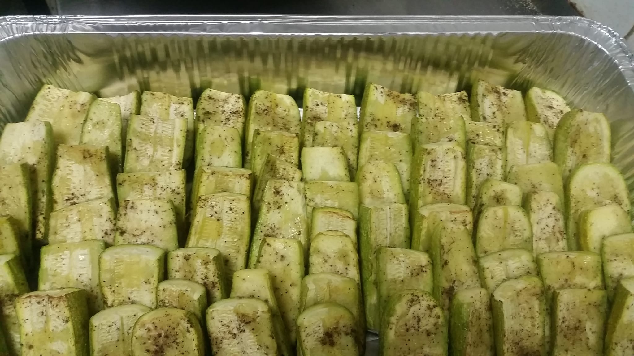 Roasted zuchinni halves