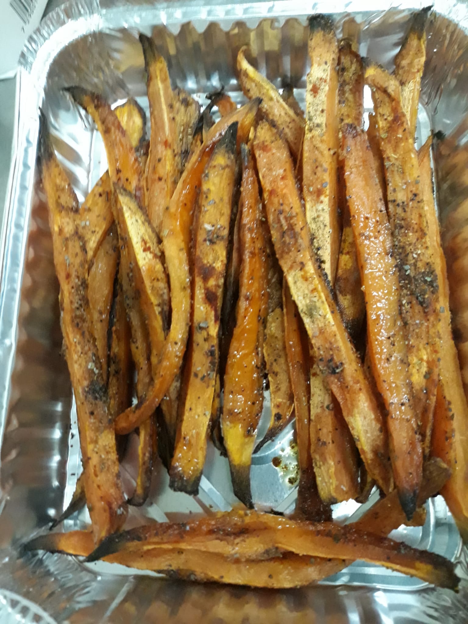 Roasted sweet potato sticks