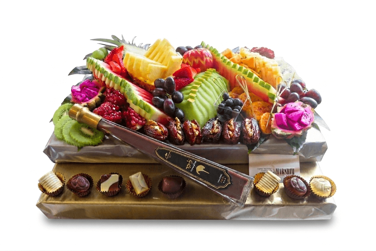 Classic Deluxe Fruit & Chocolate-Liqueur Display (40x40 cm)