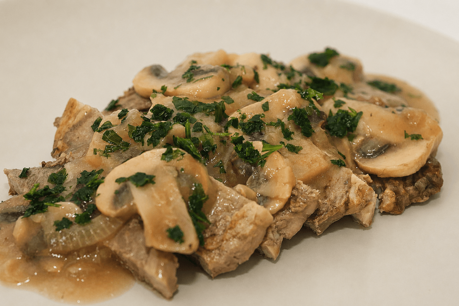 Steak with Mushroom Sauce
